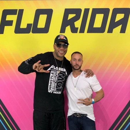 Nathan Samra-Mathers with the rapper Flo Rida
